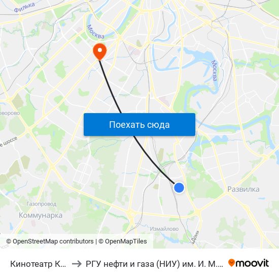 Кинотеатр Керчь to РГУ нефти и газа (НИУ) им. И. М. Губкина map