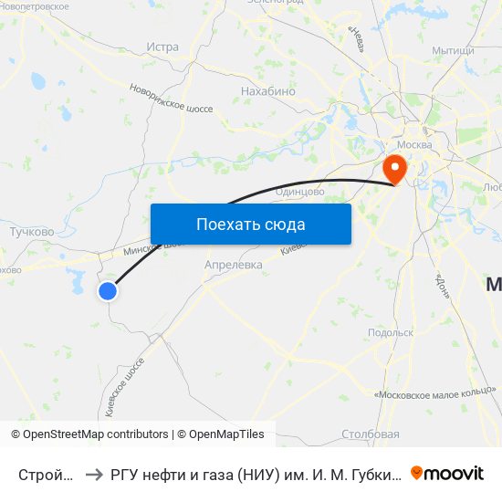 Стройка to РГУ нефти и газа (НИУ) им. И. М. Губкина map