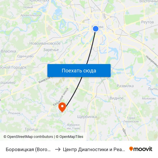 Боровицкая (Borovitskaya) to Центр Диагностики и Реабилитации map