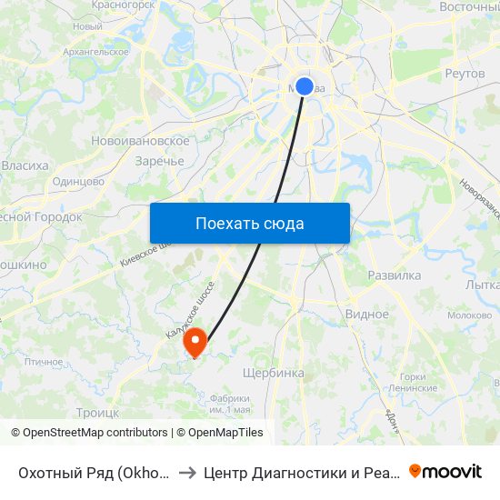 Охотный Ряд (Okhotny Ryad) to Центр Диагностики и Реабилитации map