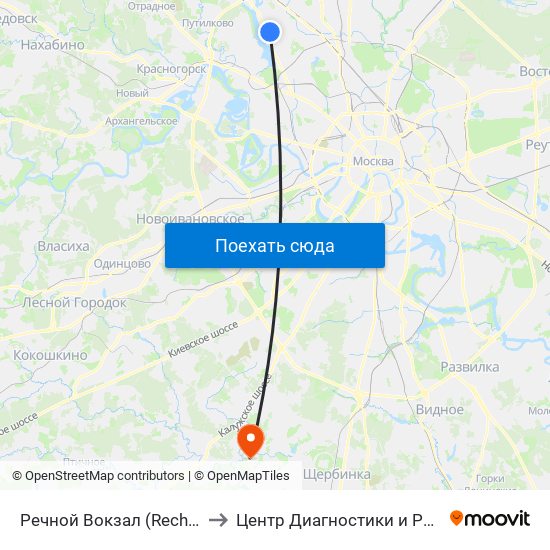 Речной Вокзал (Rechnoy Vokzal) to Центр Диагностики и Реабилитации map