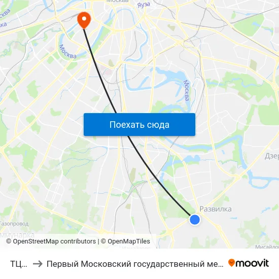 ТЦ Вегас to Первый Московский государственный медицинский университет им. И. М. Сеченова map