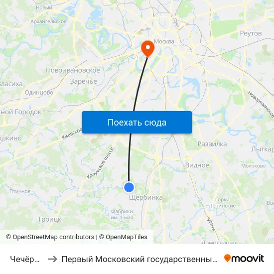 Чечёрский проезд to Первый Московский государственный медицинский университет им. И. М. Сеченова map