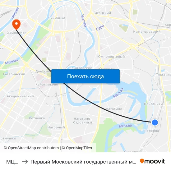 МЦД Депо to Первый Московский государственный медицинский университет им. И. М. Сеченова map