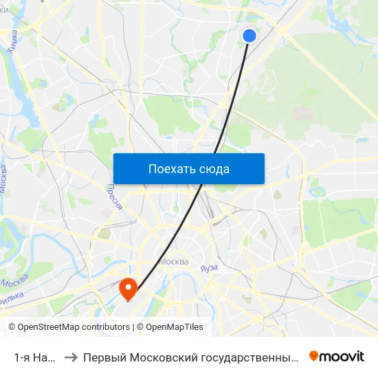 1-я Напрудная ул. to Первый Московский государственный медицинский университет им. И. М. Сеченова map