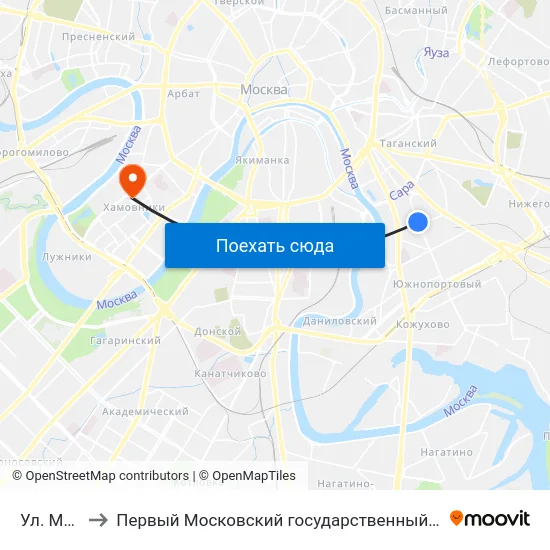 Ул. Мельникова to Первый Московский государственный медицинский университет им. И. М. Сеченова map