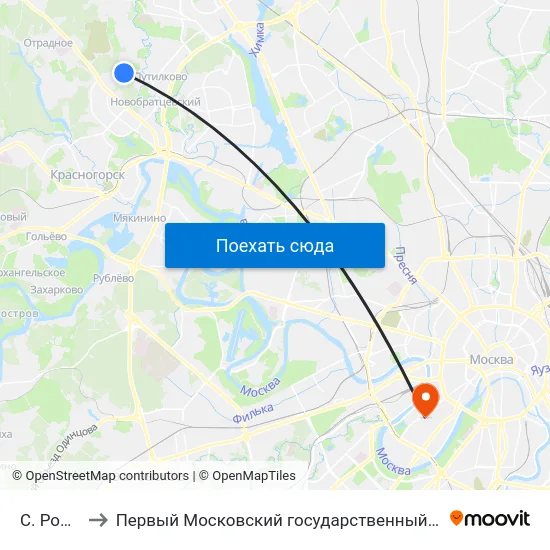 С. Рождествено to Первый Московский государственный медицинский университет им. И. М. Сеченова map