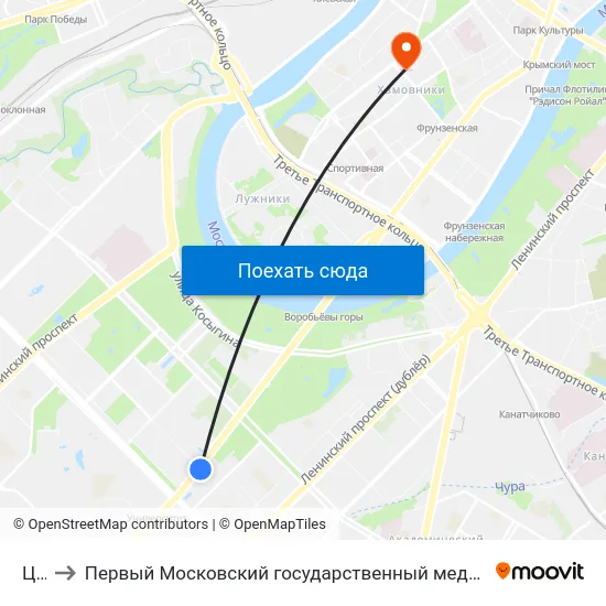 Цирк to Первый Московский государственный медицинский университет им. И. М. Сеченова map