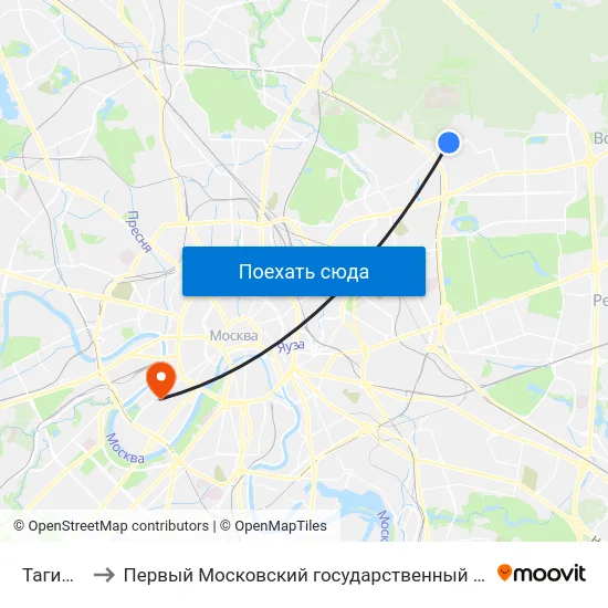 Тагильская ул. to Первый Московский государственный медицинский университет им. И. М. Сеченова map
