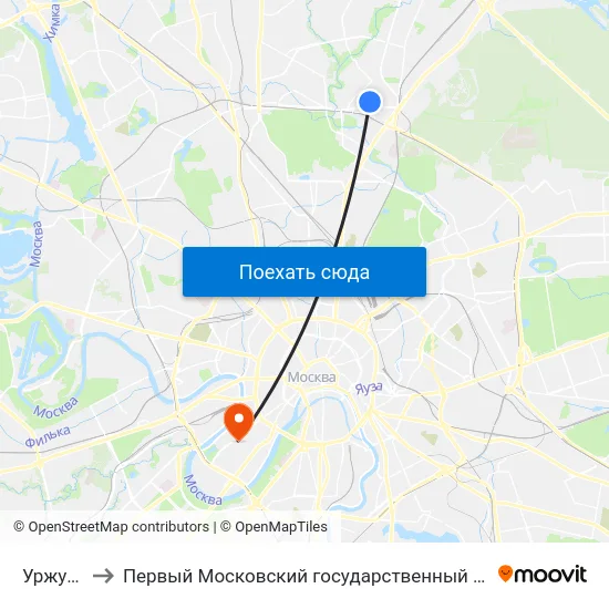 Уржумская ул. to Первый Московский государственный медицинский университет им. И. М. Сеченова map
