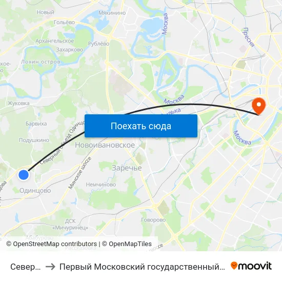 Северная улица to Первый Московский государственный медицинский университет им. И. М. Сеченова map
