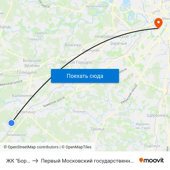 ЖК "Борисоглебское" to Первый Московский государственный медицинский университет им. И. М. Сеченова map