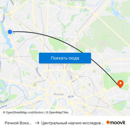 Речной Вокзал (Rechnoy Vokzal) to Центральный научно-исследовательский институт гастроэнтерологии map