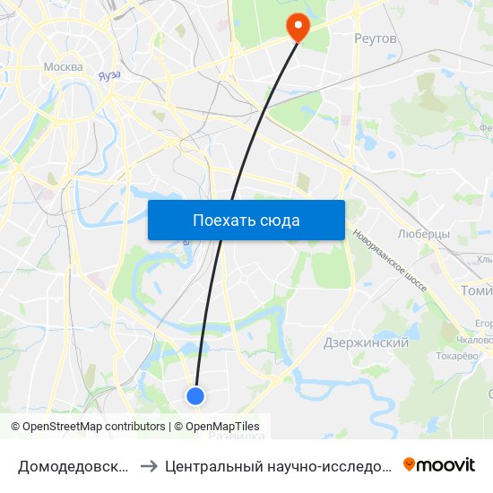 Домодедовская (Domodedovskaya) to Центральный научно-исследовательский институт гастроэнтерологии map