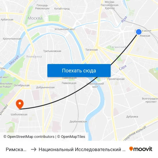 Римская (Rimskaya) to Национальный Исследовательский Университет Высшая Школа Экономики map
