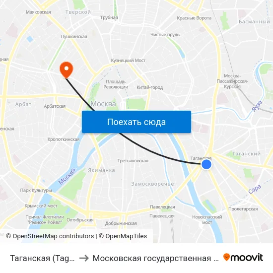 Таганская (Taganskaya) to Московская государственная консерватория map