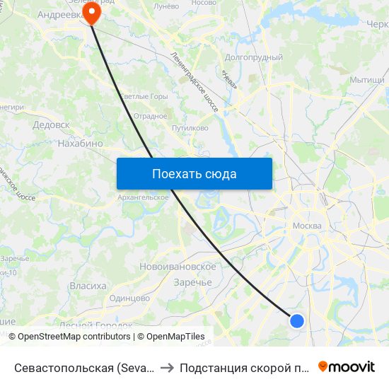 Севастопольская (Sevastopolskaya) to Подстанция скорой помощи №27 map
