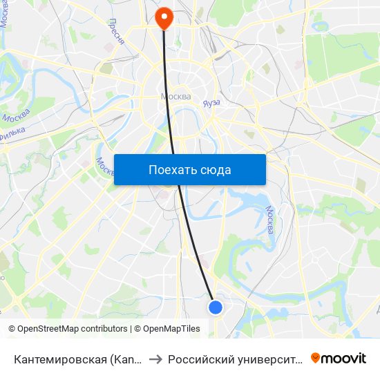 Кантемировская (Kantemirovskaya) to Российский университет транспорта map