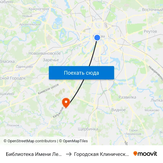 Библиотека Имени Ленина (Biblioteka Imeni Lenina) to Городская Клиническая больница 40 Коммунарка map