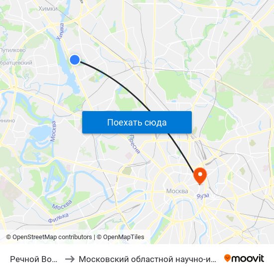 Речной Вокзал (Rechnoy Vokzal) to Московский областной научно-исследовательский институт акушерства и гинекологии map