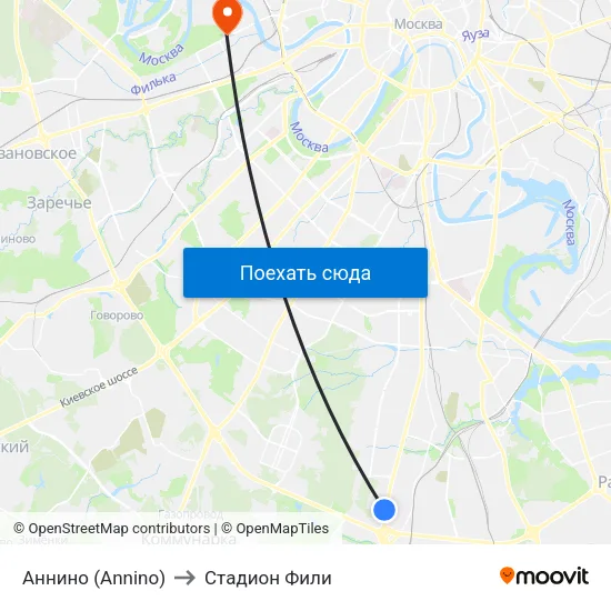 Аннино (Annino) to Стадион Фили map