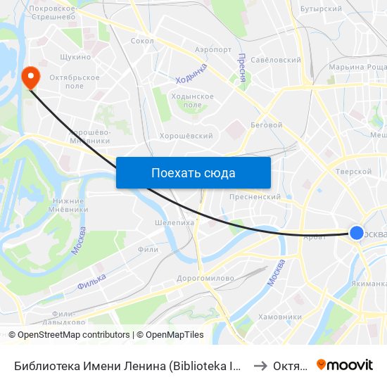Библиотека Имени Ленина (Biblioteka Imeni Lenina) to Октябрь map