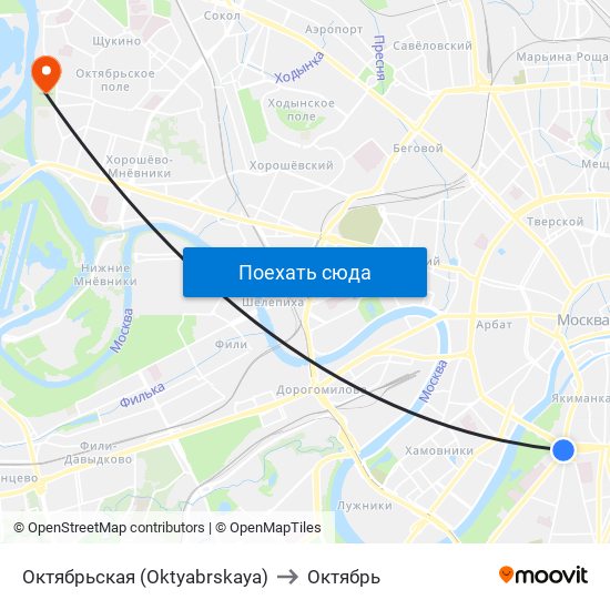 Октябрьская (Oktyabrskaya) to Октябрь map