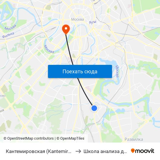 Кантемировская (Kantemirovskaya) to Школа анализа данных map