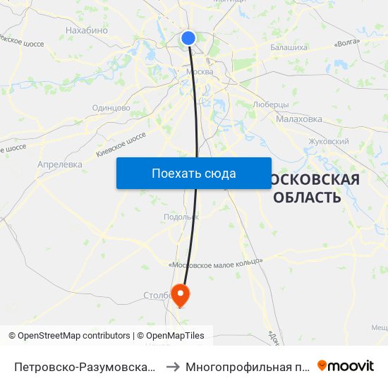 Петровско-Разумовская (Petrovsko-Razumovskaya) to Многопрофильная поликлиническая МППО map