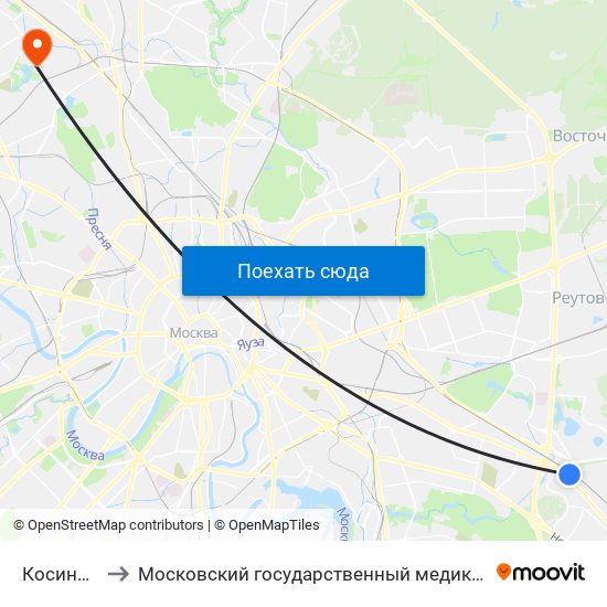 Косино (Kosino) to Московский государственный медико-стоматологический университет map