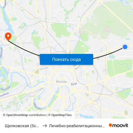 Щелковская (Schelkovskaya) to Лечебно-реабилитационный центр Росздрава map
