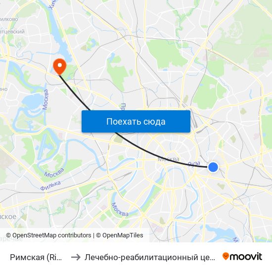 Римская (Rimskaya) to Лечебно-реабилитационный центр Росздрава map