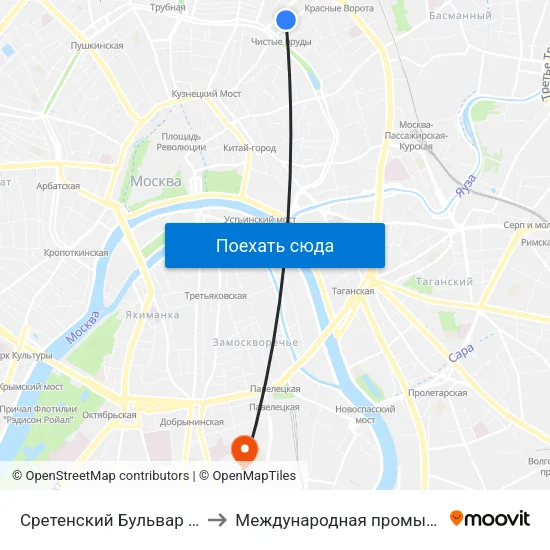 Сретенский Бульвар (Sretinsky Bulvar) to Международная промышленная академия map