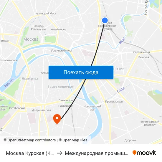 Москва Курская (Kursky Station) to Международная промышленная академия map