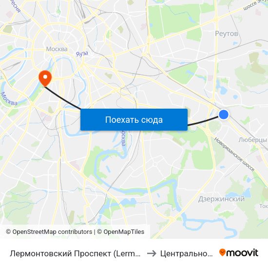 Лермонтовский Проспект (Lermontovsky Prospekt) to Центральное здание map