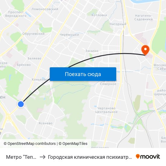 Метро "Теплый Стан" в Городская клиническая психиатрическая больница ...