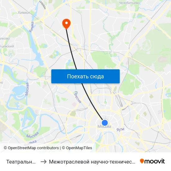 Театральная (Teatralnaya) to Межотраслевой научно-технический комплекс «Микрохирургия глаза» map