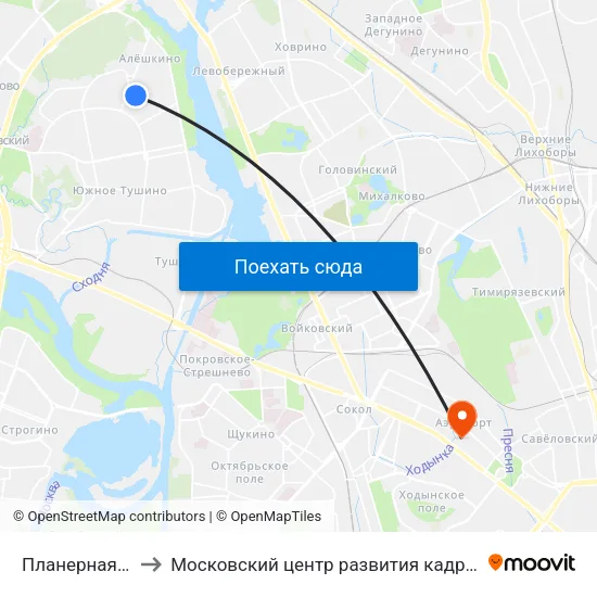 Планерная (Planernaya) to Московский центр развития кадрового потенциала образования map