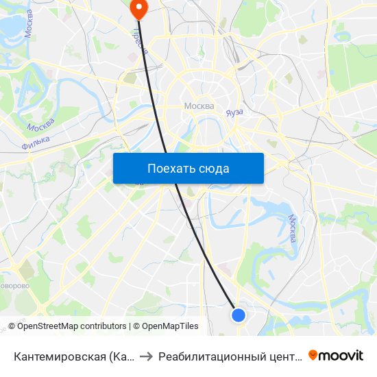 Кантемировская (Kantemirovskaya) to Реабилитационный центр «Преодоление» map