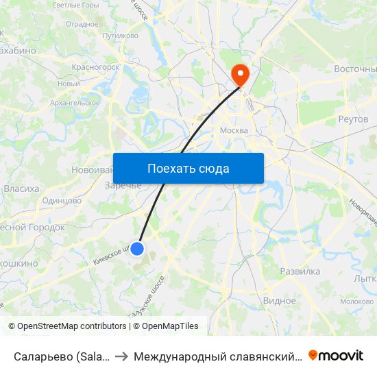 Саларьево (Salaryevo) to Международный славянский институт map