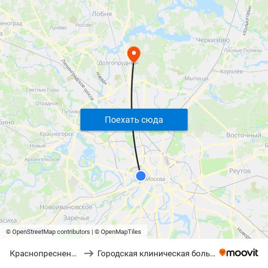 Краснопресненская (Krasnopresnenskaya) to Городская клиническая больница №43 Стоматологическое отделение map