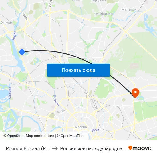 Речной Вокзал (Rechnoy Vokzal) to Российская международная академия туризма map