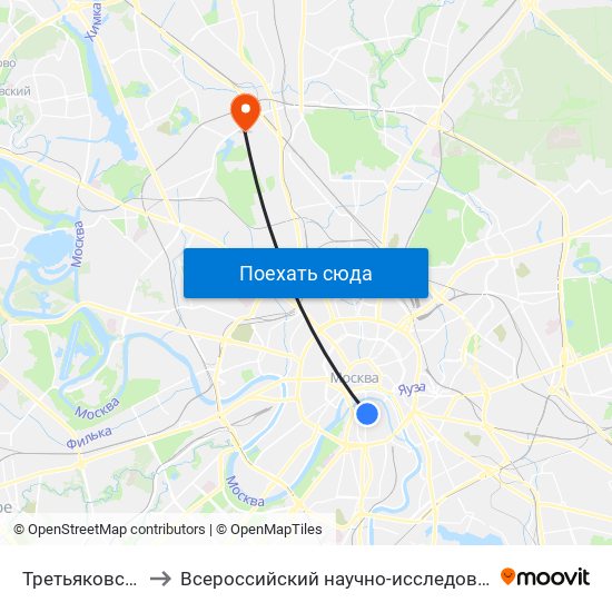 Третьяковская (Tretyakovskaya) to Всероссийский научно-исследовательский институт гидротехники и милиорации map