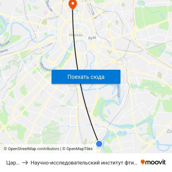 Царицыно to Научно-исследовательский институт фтизиопульмонологии ММА им. И.М.Сеченова map