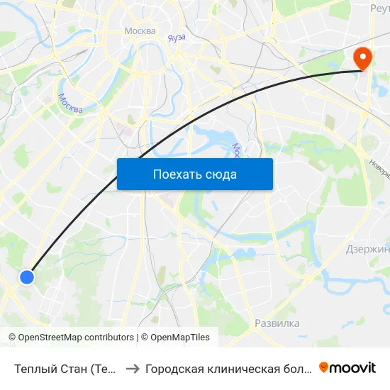 Теплый Стан (Teply Stan) to Городская клиническая больница №15 map
