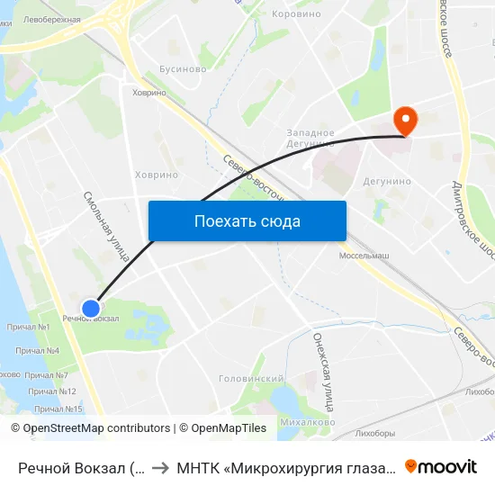 Речной Вокзал (Rechnoy Vokzal) to МНТК «Микрохирургия глаза» им. акад. С. Н. Фёдорова map
