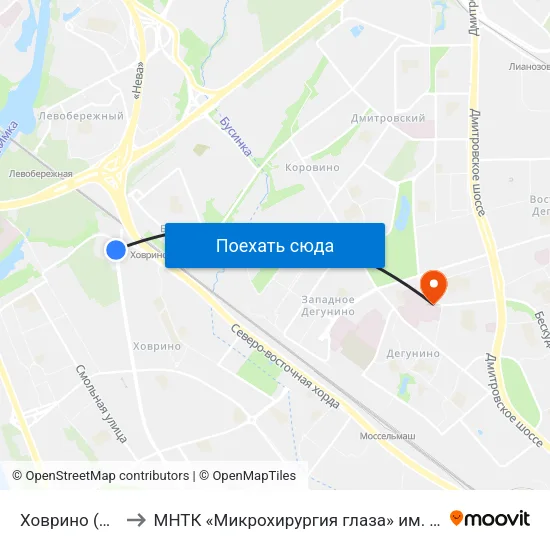 Ховрино (Khovrino) to МНТК «Микрохирургия глаза» им. акад. С. Н. Фёдорова map