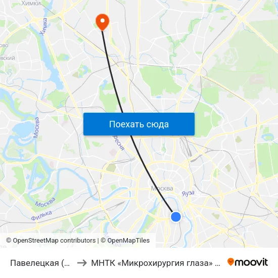 Павелецкая (Paveletskaya) to МНТК «Микрохирургия глаза» им. акад. С. Н. Фёдорова map