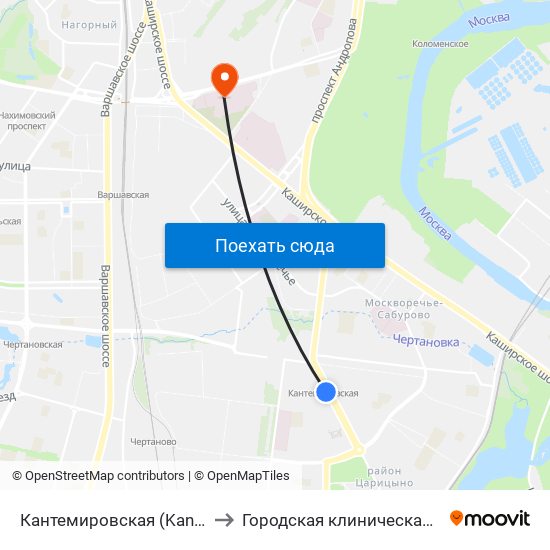 Кантемировская (Kantemirovskaya) to Городская клиническая больница №7 map