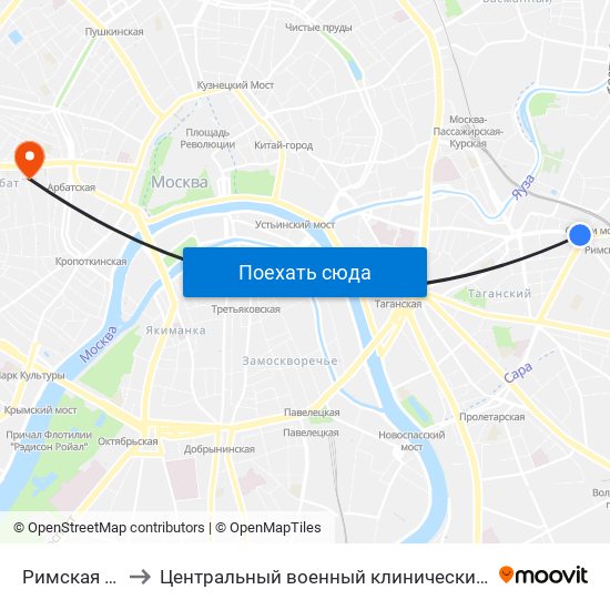 Римская (Rimskaya) to Центральный военный клинический госпиталь им П.В. Мандрыка map